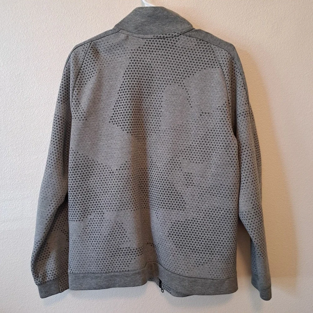 Nike Mens Sportswear Full Zip Track Jacket Gray Geometric Cross Pattern Large